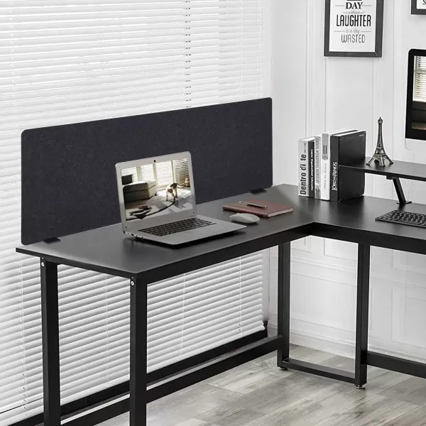 Office Desk Partition, Privacy Screens Panel, 59.1 * 23.8in Large Desk Dividers for Bedroom Home Office Apartment Studio (Dark Grey)