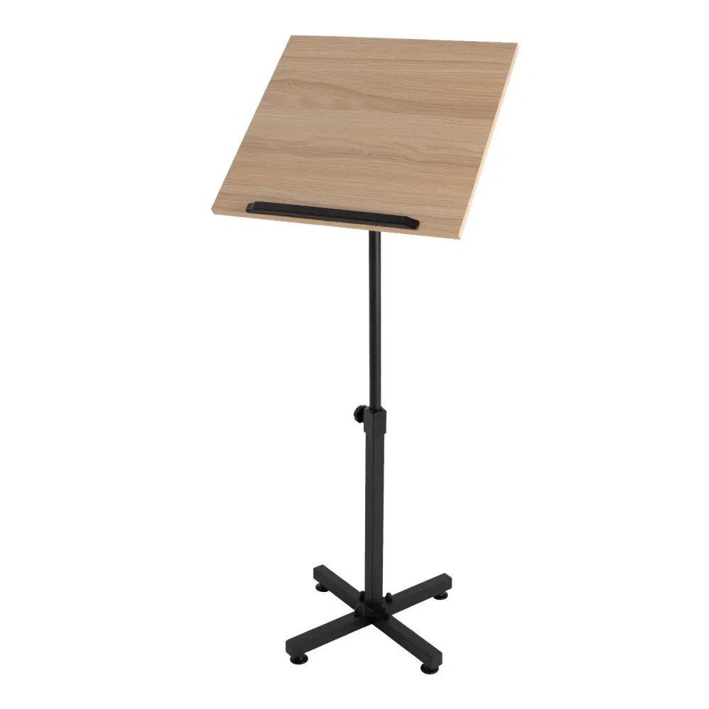 Lectern Podium Presentation Stand Height Adjustable Laptop Table 360° Up / down - Brown