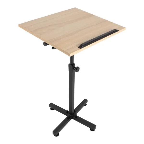 Lectern Podium Presentation Stand Height Adjustable Laptop Table 360° Up / down - Brown