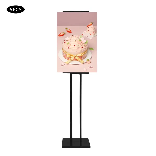 5-Piece Poster Frame Floor Standing Poster Display Frame Sign Stand Adjustable Black 5-Piece Poster Frame Floor Standing Poster Display Frame Sign Stand Adjustable Black