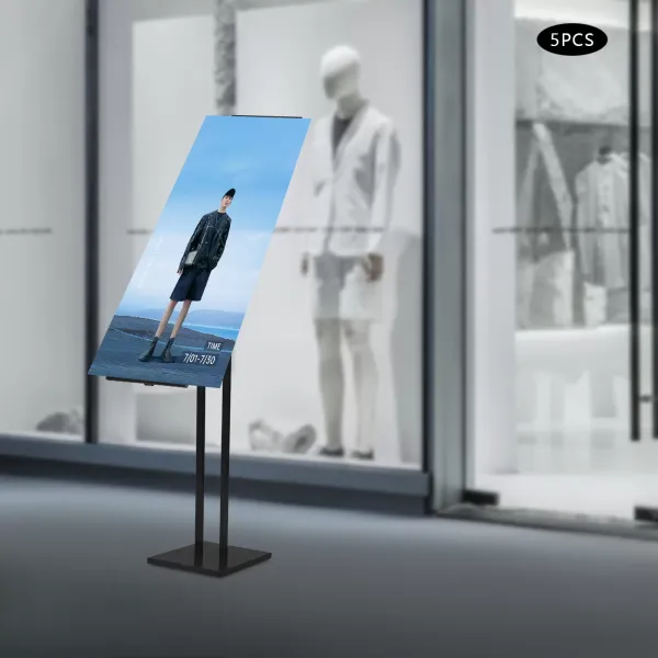 5-Piece Poster Frame Floor Standing Poster Display Frame Sign Stand Adjustable Black 5-Piece Poster Frame Floor Standing Poster Display Frame Sign Stand Adjustable Black