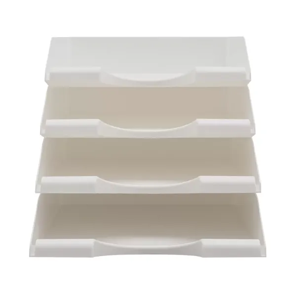Paper tray desk organizer, stackable paper tray, letter tray (white)