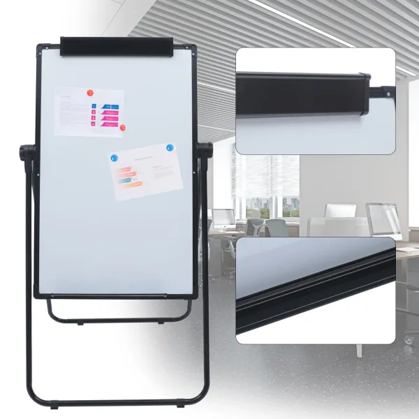 White Board, Double Sided Magnetic Dry Erase Board, Free Standing Adjustable Flip Chart Easel, 35*24 Inch Portable Whiteboard White Board, Double Sided Magnetic Dry Erase Board, Free Standing Adjustable Flip Chart Easel, 35*24 Inch Portable Whiteboard