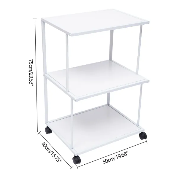 Printer Stand 3 Tier Freestanding Rolling Cart with Wheels Minimalist Modern Printer Mobile Desk Organizer Shelves