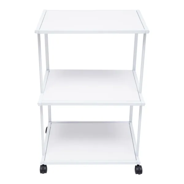 Printer Stand 3 Tier Freestanding Rolling Cart with Wheels Minimalist Modern Printer Mobile Desk Organizer Shelves