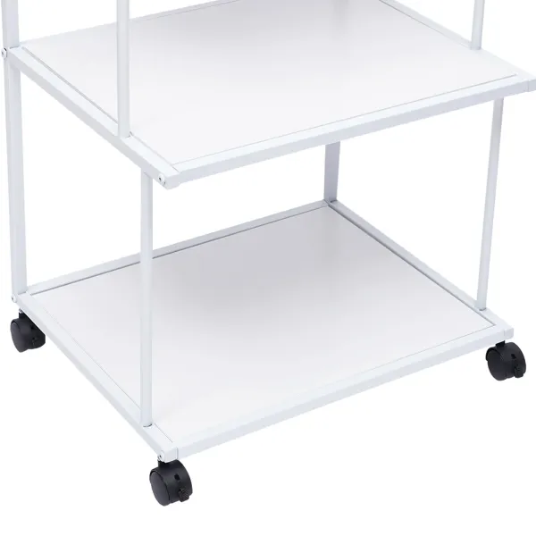 Printer Stand 3 Tier Freestanding Rolling Cart with Wheels Minimalist Modern Printer Mobile Desk Organizer Shelves