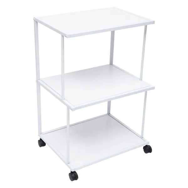 Printer Stand 3 Tier Freestanding Rolling Cart with Wheels Minimalist Modern Printer Mobile Desk Organizer Shelves