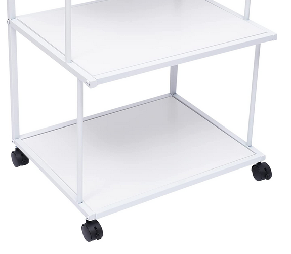 Printer Stand 3 Tier Freestanding Rolling Cart with Wheels Minimalist Modern Printer Mobile Desk Organizer Shelves