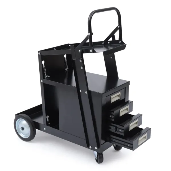 4 Drawer Cabinet Welding Cart, Plasma Cutter Heavy Duty Welding Carts with 4 Wheels and Tank Storage 176lbs Capacity 4 Drawer Cabinet Welding Cart, Plasma Cutter Heavy Duty Welding Carts with 4 Wheels and Tank Storage 176lbs Capacity