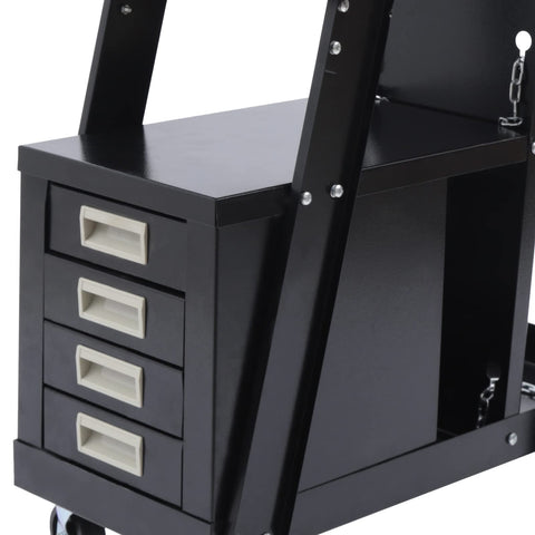 4 Drawer Cabinet Welding Cart, Plasma Cutter Heavy Duty Welding Carts with 4 Wheels and Tank Storage 176lbs Capacity
