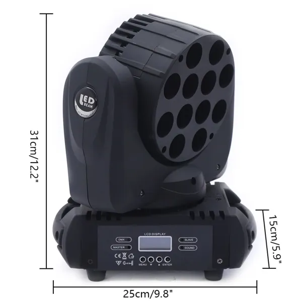 Moving Head Lights Stage Lights144W RGBW 4IN1 LED Rotating Head Stage Light 9/16 DMX Channel DJ Lamp for Clubs KTV Shows