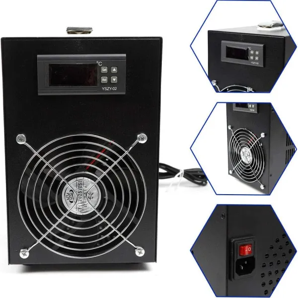 Aquarium Chiller 15gal 1/10 HP Hydroponics Water Chiller Aquarium Cooler Shrimp Tank Heating Cooling Machine