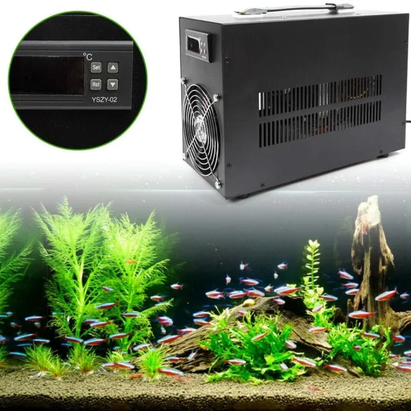 Aquarium Chiller 15gal 1/10 HP Hydroponics Water Chiller Aquarium Cooler Shrimp Tank Heating Cooling Machine