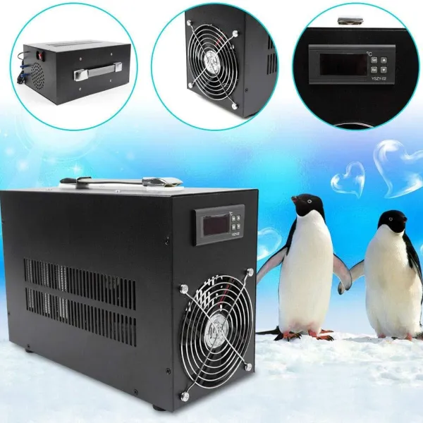 Aquarium Chiller 15gal 1/10 HP Hydroponics Water Chiller Aquarium Cooler Shrimp Tank Heating Cooling Machine