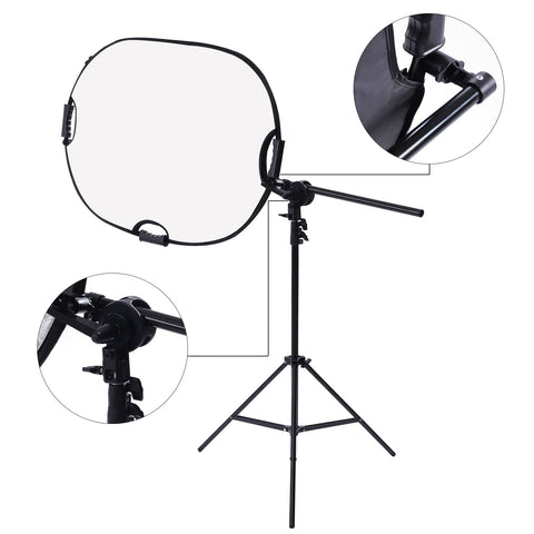 Photography Reflector Stand Kit, 5-in-1 Collapsible Reflector Disc