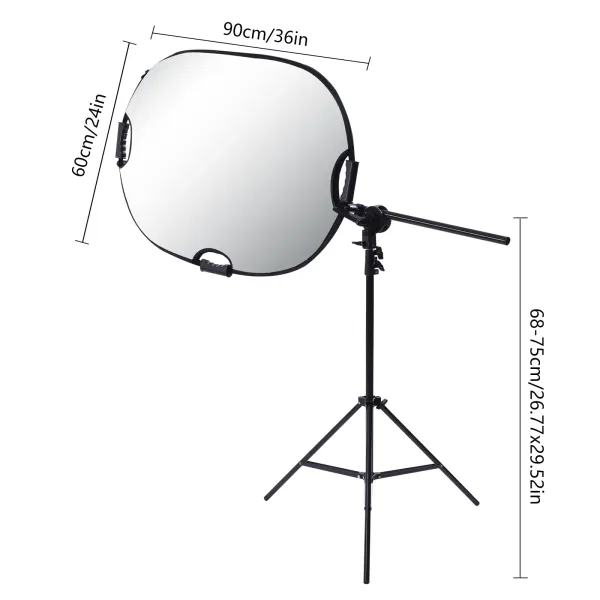 Photography Reflector Stand Kit, 5-in-1 Collapsible Reflector Disc, with Light Stand and Reflector Clamp Holder Photography Reflector Stand Kit, 5-in-1 Collapsible Reflector Disc, with Light Stand and Reflector Clamp Holder