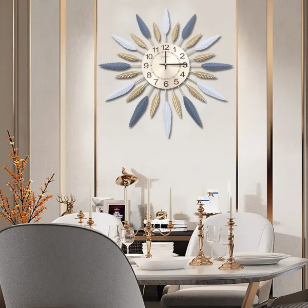 Large Wall Clock Metal Decorative,23inches Modern Sunburst Wall Clock with Silent Movement 3D Art Clock Large Wall Clock Metal Decorative,23inches Modern Sunburst Wall Clock with Silent Movement 3D Art Clock