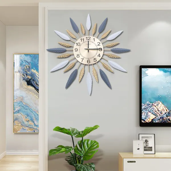 Large Wall Clock Metal Decorative,23inches Modern Sunburst Wall Clock with Silent Movement 3D Art Clock Large Wall Clock Metal Decorative,23inches Modern Sunburst Wall Clock with Silent Movement 3D Art Clock