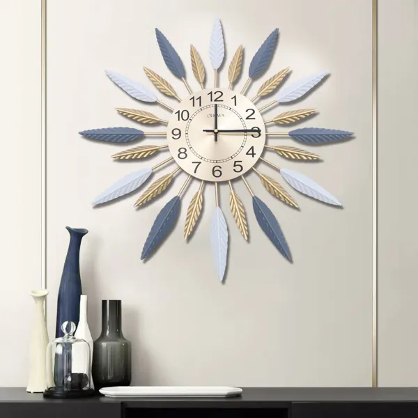 Large Wall Clock Metal Decorative,23inches Modern Sunburst Wall Clock with Silent Movement 3D Art Clock Large Wall Clock Metal Decorative,23inches Modern Sunburst Wall Clock with Silent Movement 3D Art Clock