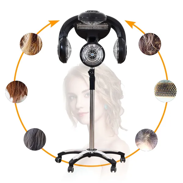钱海审查暂时下架Oukaning 110V Standing Hair Dryer Professional Fast Hair Dryer Color Processor for Salon Beauty Barber Shop
