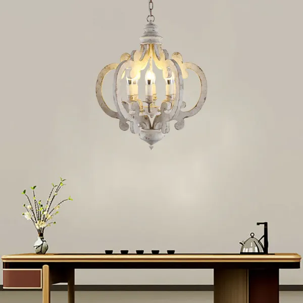 6-Lights Vintage Distressed Wooden Chandelier Chandeliers Hanging Ceiling Lamp 6-Lights Vintage Distressed Wooden Chandelier Chandeliers Hanging Ceiling Lamp