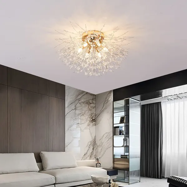 Oukaning Firework Ceiling Light,110-120V Crystal Chandelier Pendant Lighting with 65 Branches