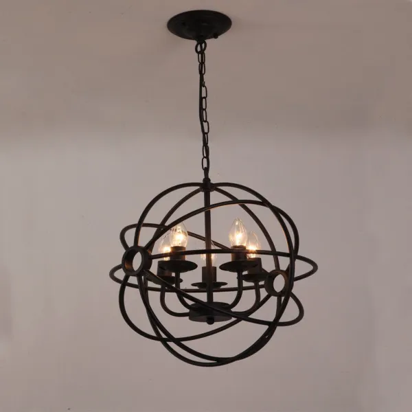 Vintage Ceiling Lamp, Rustic Metal Vintage  Chandelier Pendant Round Ceiling Light