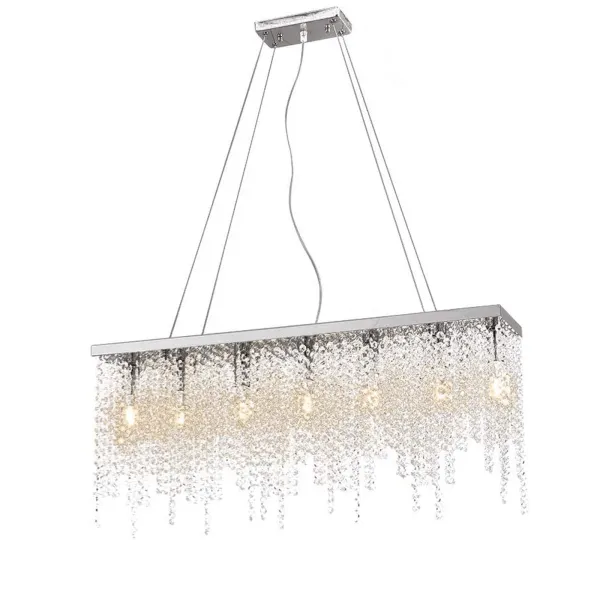Modern K9 Crystal Raindrop Hanging Chandelier Lighting LED Ceiling Light Pendant Lamp for Dining Room Bedroom Livingroom