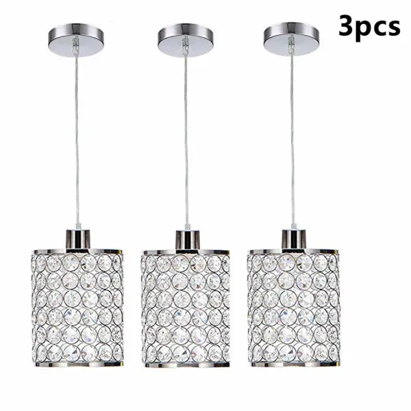 3 Pack Modern Style Chrome Crystal Ceiling Pendant Lighting Adjustable Light