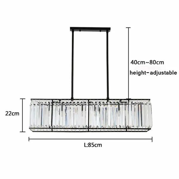 Rectangle Modern K9 Crystal Chandeliers Lighting