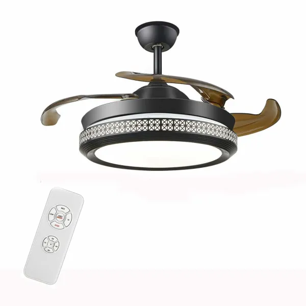 42 inch Invisible Ceiling Fan Light LED Chandelier Fan Lamp with Remote Control