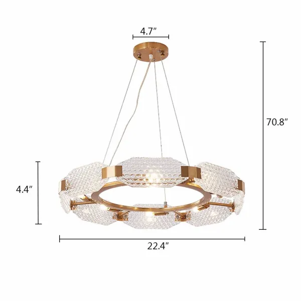 50*15cm Crystal Chandelier E27*6 without Light Source