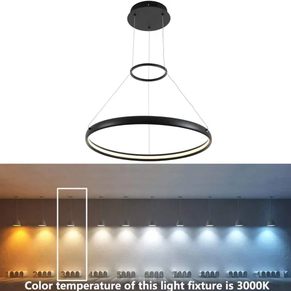 60cm*150cm*3.5cm Black Ceiling Chandelier Warm Light