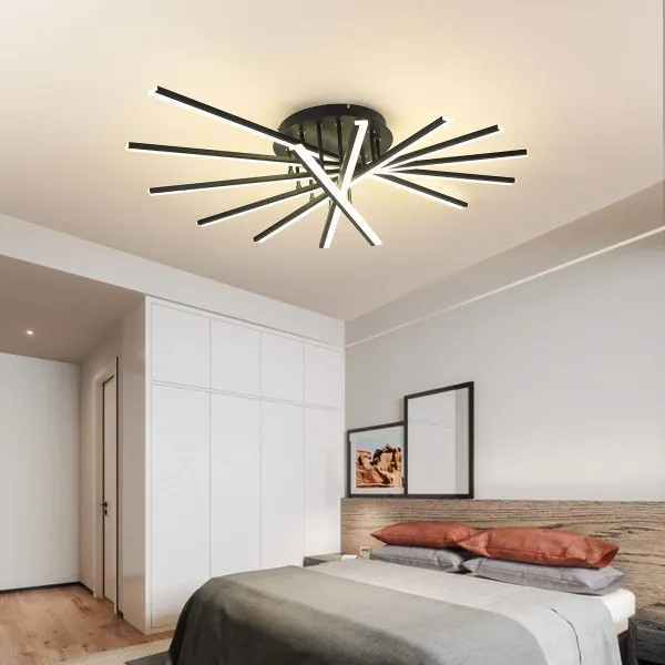 Modern Chandelier LED Ceiling Light Stepless Dimming with Remote Control