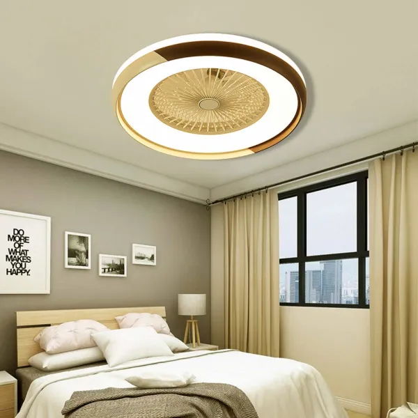 23.5 Inch Ceiling Fan Light Fan Chandelier with Lights LED Flush Mount Ceiling Light for Indoor Lighting
