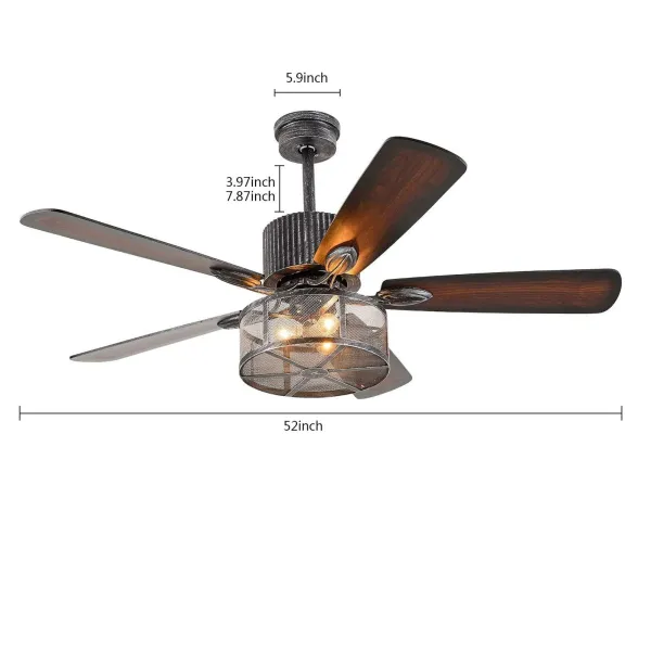 52 Inch Retro Industrial Ceiling Fan Chandelier 5 Wooden Blade Ceiling Fan with Light 52 Inch Retro Industrial Ceiling Fan Chandelier 5 Wooden Blade Ceiling Fan with Light
