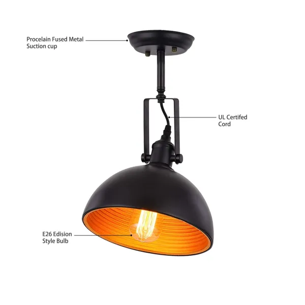 Industrial Black Chandelier Barn Lighting Fixture Farmhouse Ceiling Light Adjustable Height