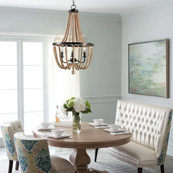 3-Light Antique Pendant Light Boho Beachy Ceiling Lamp Fixture for Farmhouse Bar Cafe