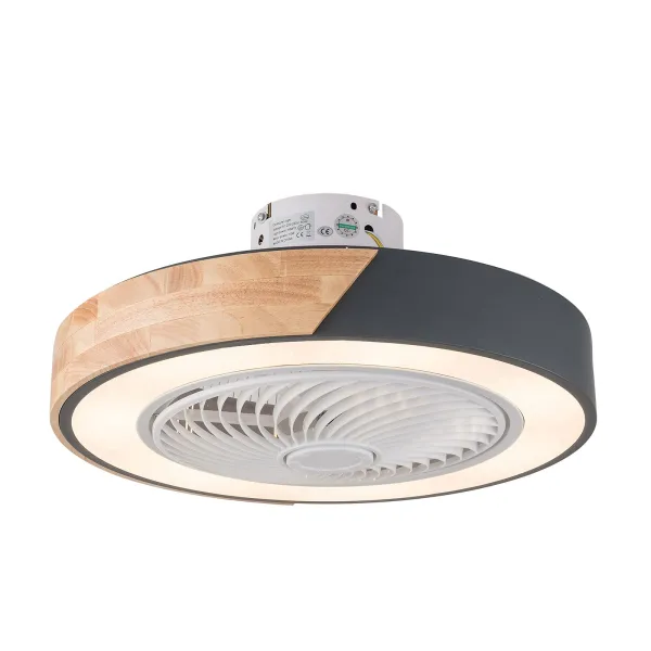 Invisible Ceiling Fan with Light, 22 Inch Modern Acrylic Bladeless Fan Chandelier with Remote Control