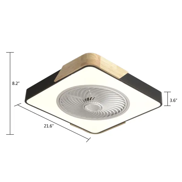 有同款产品但厂家不同暂时下架22'' Ceiling Fan with Light, 48W Modern LED Remote Control Ceiling Fan with Lights, 3 Color 3 Speeds(Black)