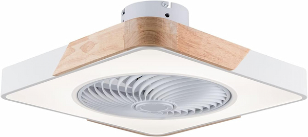 21 inch Modern Low Profile Ceiling Light with Fan and Remote Control White Color