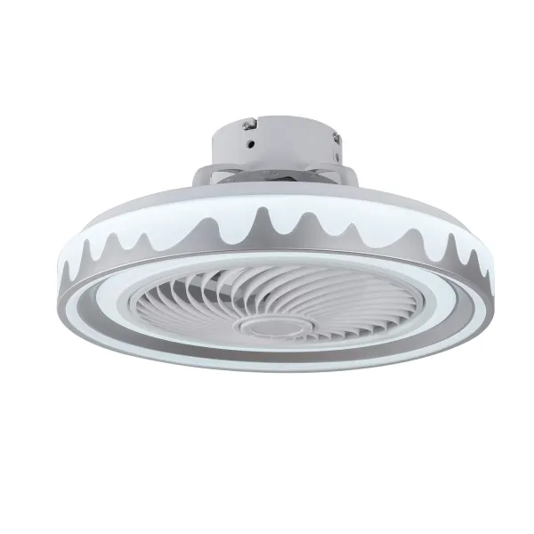 Oukaning Flush Mount Ceiling Fan with Lights Modern Style Ceiling Fan with LED Lights