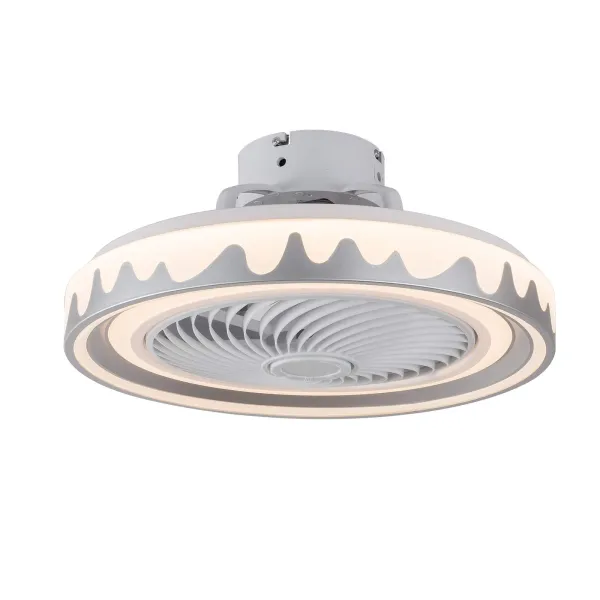 Oukaning Flush Mount Ceiling Fan with Lights Modern Style Ceiling Fan with LED Lights