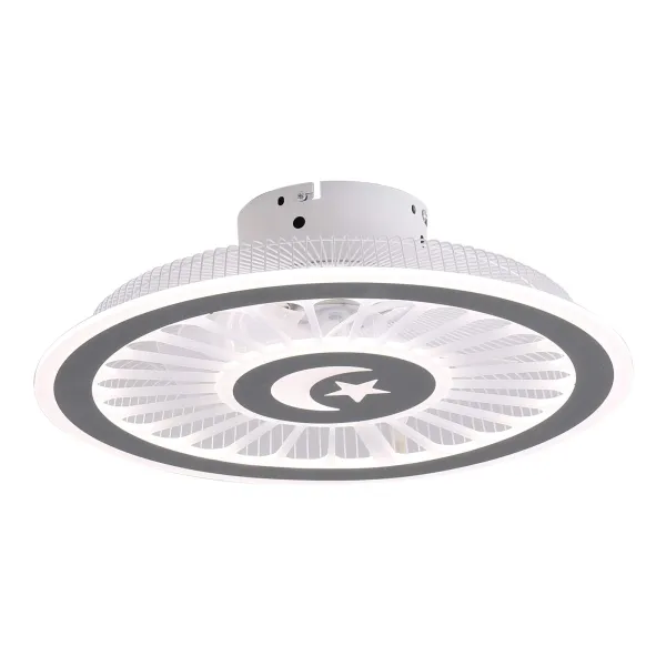 Oukaning 18'' Modern Ceiling Fan with Lights, LED 3 Color Lighting Flush Mount