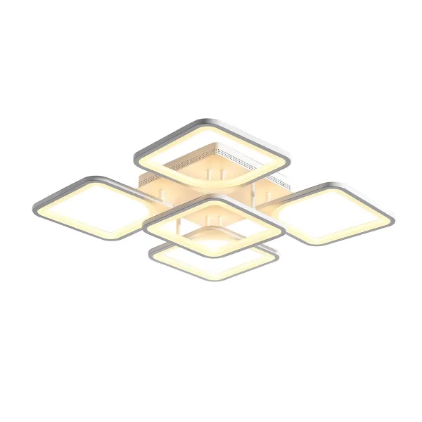Oukaning Modern Ceiling Light Stepless Dimming with Remote Control Geometric Close