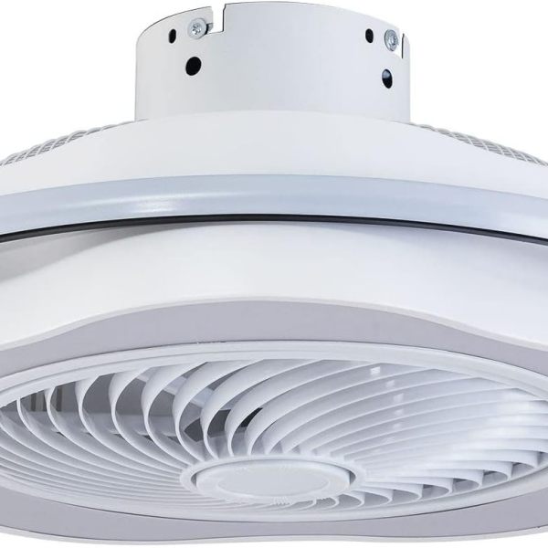 23 inch Enclosed Ceiling Fan with Lights Remote Control, Flush Mount Low Profile Ceiling Fan