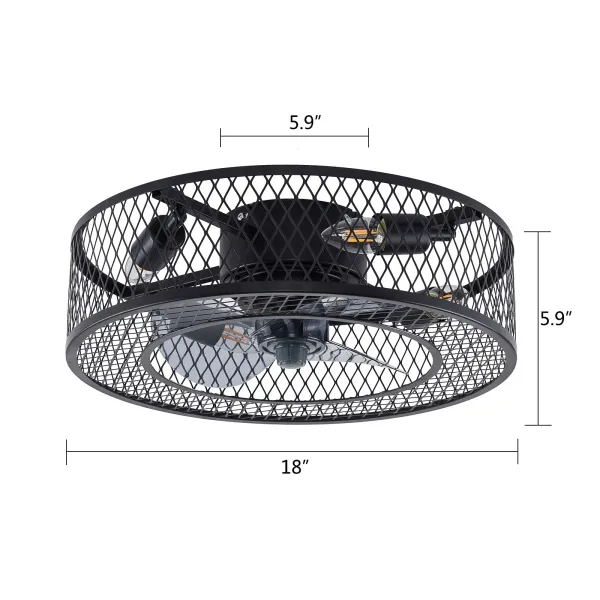FBA下架 18'' Caged Low Profile Ceiling Fan with Light, 3 Speeds Adjustable, Enclosed Ceiling Fan Lights with Remote(4*E27 bulbs, not included) FBA下架 18'' Caged Low Profile Ceiling Fan with Light, 3 Speeds Adjustable, Enclosed Ceiling Fan Lights with Remote(4*E27 bulbs, not included)