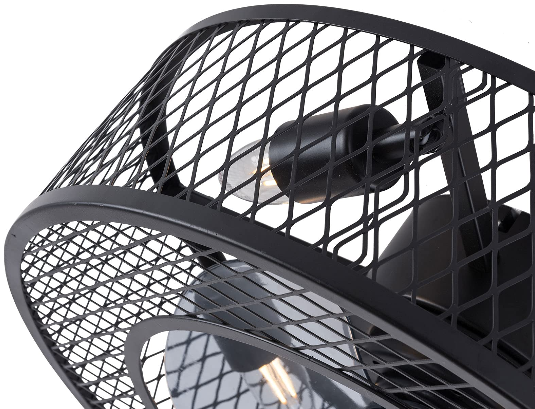 Caged Low Profile Ceiling Fan with Light, 3 Speeds Adjustable,Enclosed Ceiling Fan Lights with Remote(4*E27 bulbs, not included)