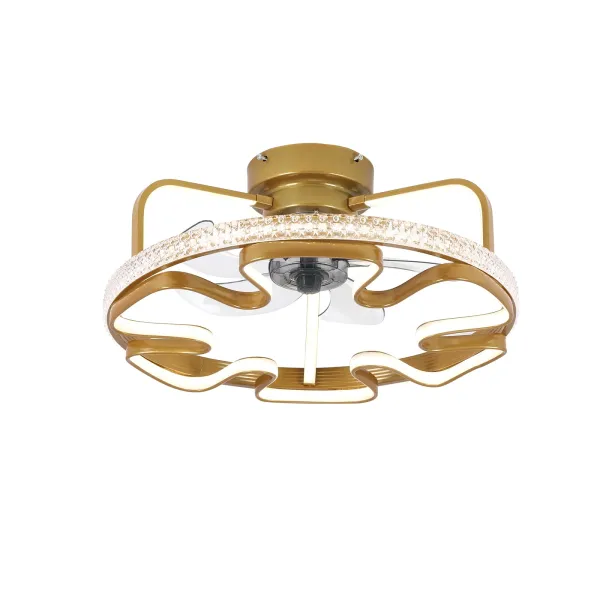 18'' Enclosed Ceiling Fan with Light and Remote Control 3 Light Color 3 Wind Speed Timing Low Profile Bladeless Ceiling Fan Lights