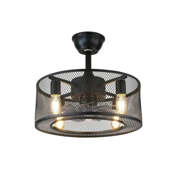 18 Inch Modern Enclosed Ceiling Fan with Light and Remote Control 3 Light Color 3 Wind Speed